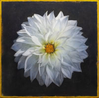 Awake 60x60 photo-encaustic painting with crushed glass and quartz crystals Maggie Hasbrouck 2024 